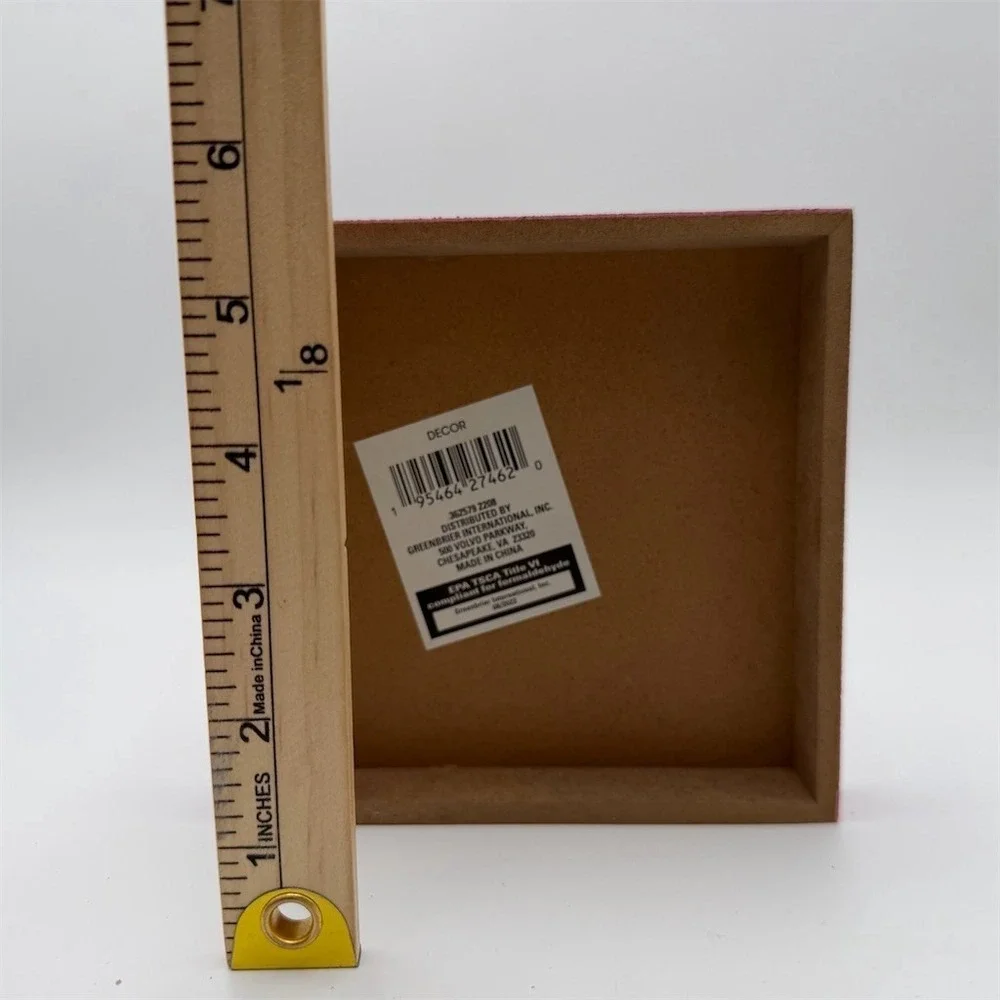 My Valentine Has Paws‎ Block Sign Pink Hearts Paw Prints 6x6 Freestanding